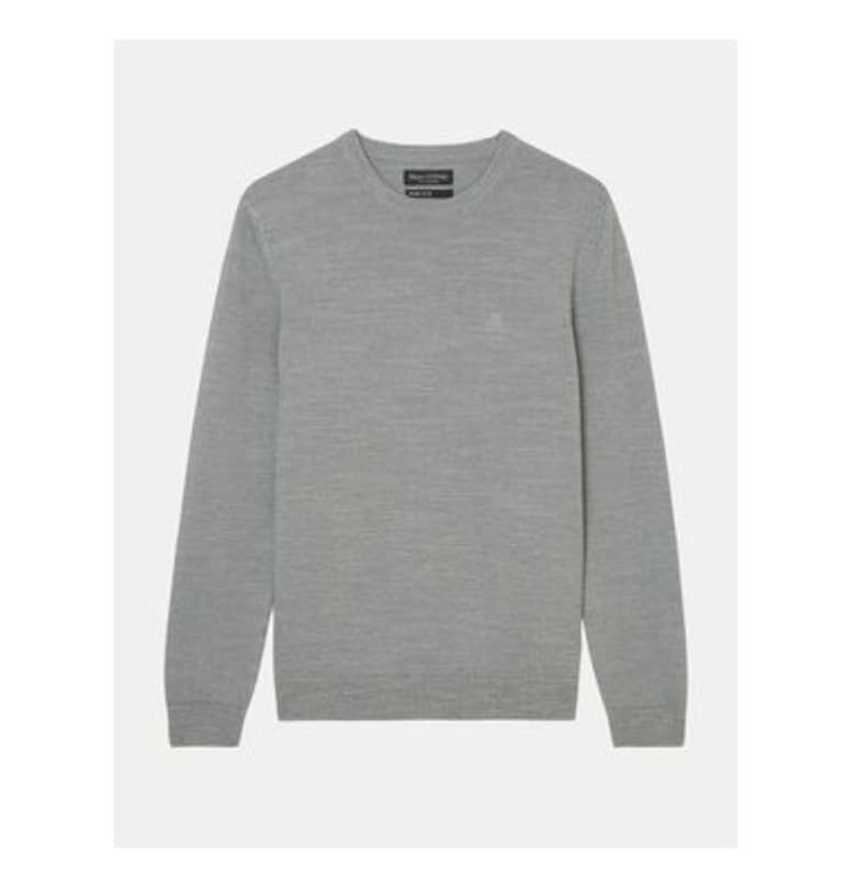 Мъжки пуловер - Marc O'Polo - 304991714 - Органичен памук - Сив - Сив marc o polo