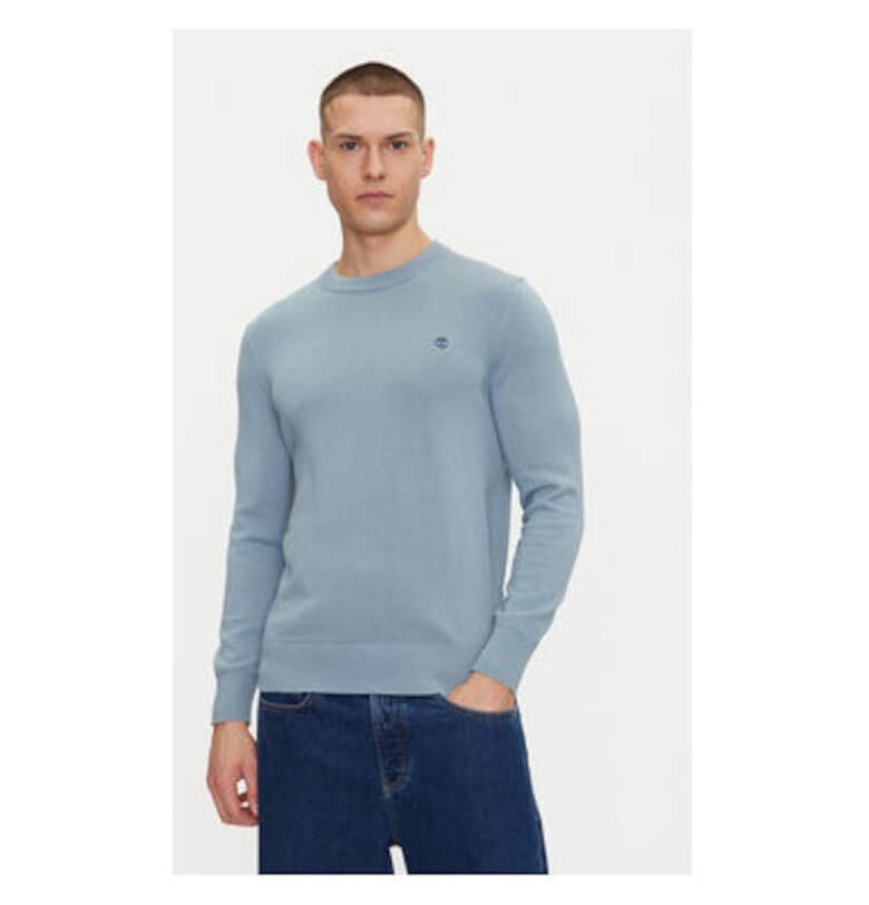 Мъжки пуловер  TB0A2BMM7581 - органичен памук - син - Син Timberland