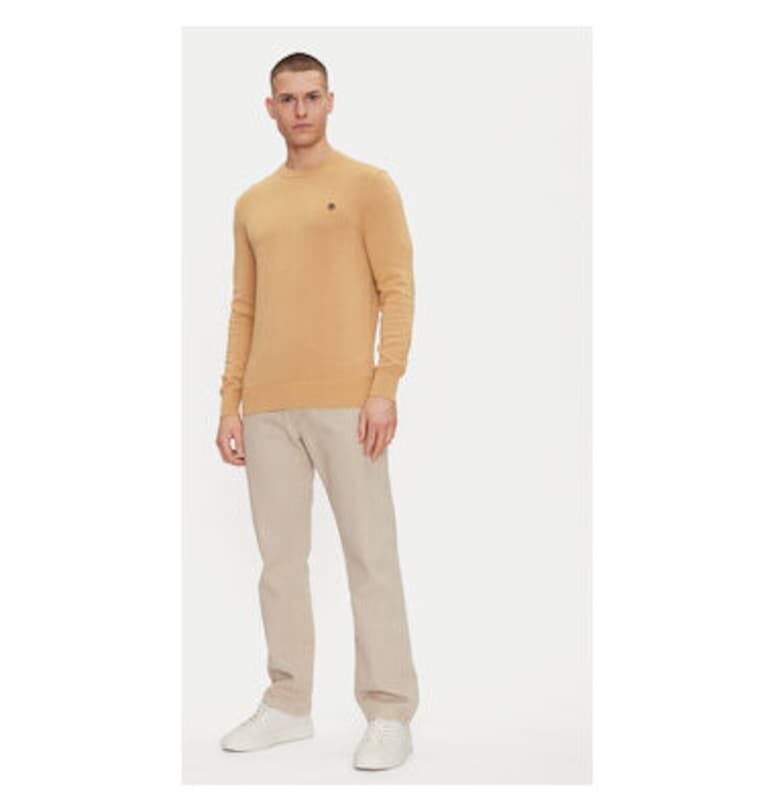 Мъжки пуловер  TB0A2BMMEH31 - Органичен памук - M INTL - Бежов Timberland