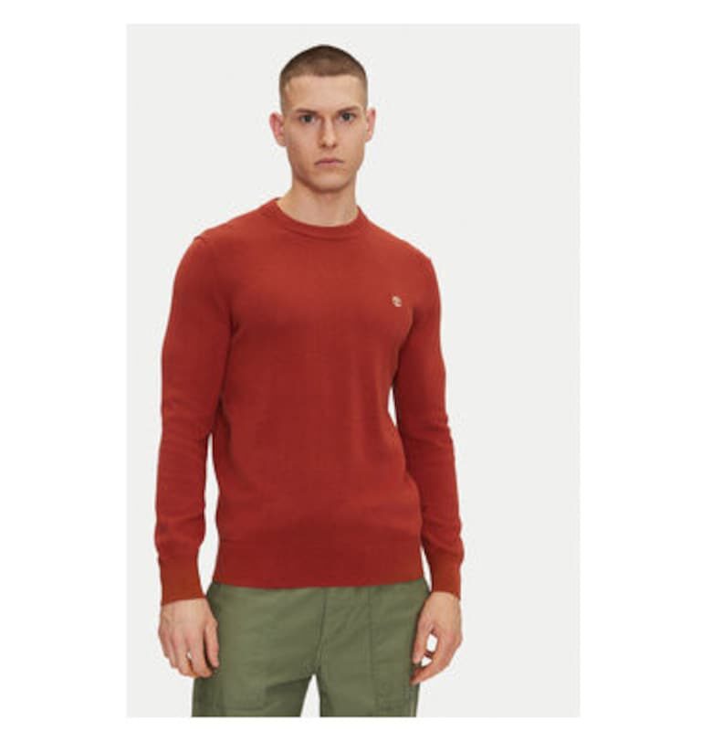 Мъжки пуловер  TB0A2BMMEOD1 - органичен памук - червен - Червен Timberland