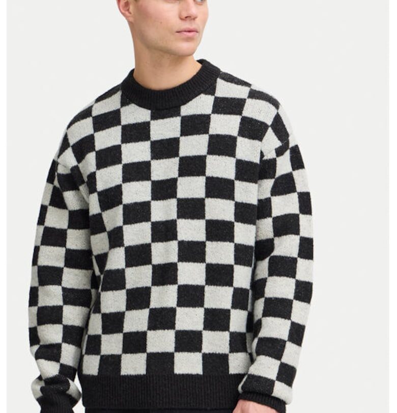 Мъжки пуловер - едноцветен - 304021039 - акрил/вълна - черен - Черен Solid