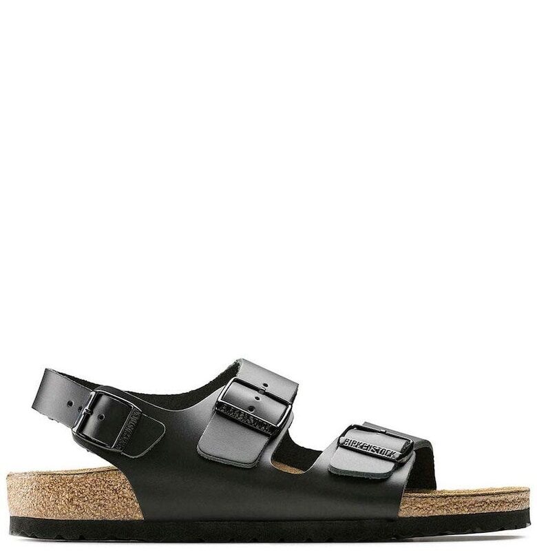 Мъжки сандали -  Milano Bs - Кожени - Черен - Черен Birkenstock