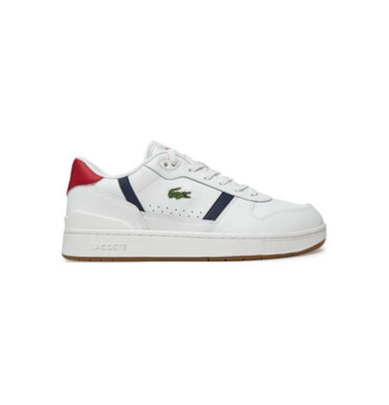 Мъжки спортни обувки - 748SMA0094 -  Естествена кожа - Бял Lacoste