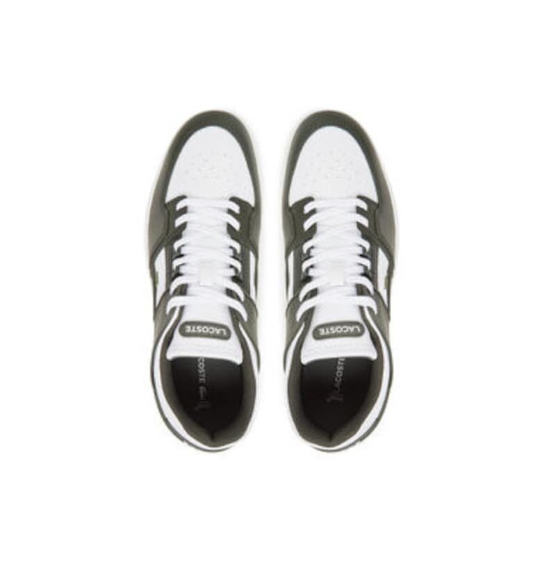 Мъжки спортни обувки - 749SMA0037 -  Естествена кожа - 46 EU - Бял/Зелен Lacoste