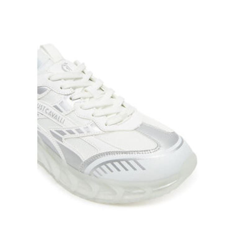 Мъжки спортни обувки - 78QA3SQ2 ZSC45 -  Текстил - 41 EU - Бял/Сребрист - Бял/Сребрист JUST CAVALLI