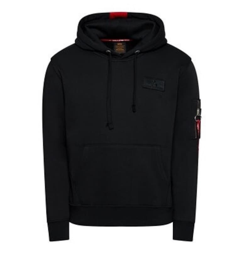 Мъжки суитшърт -  208180450 - Памук/Полиестер - S INTL - Черен ALPHA INDUSTRIES