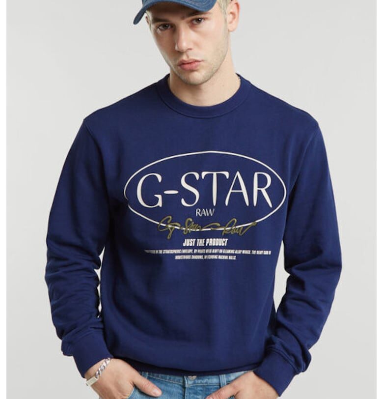 Мъжки суитшърт - G Star Raw - 304421952 - Органичен памук - Син - Син G-Star RAW