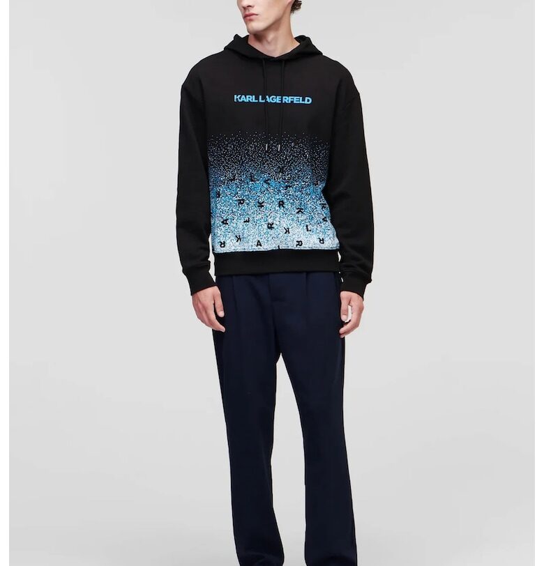 Мъжки суичър  Digital Degradee - Черен Karl Lagerfeld