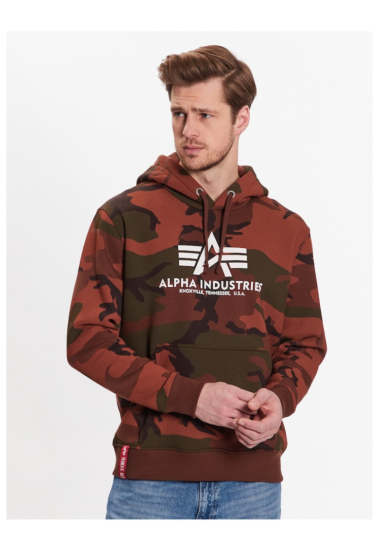 Мъжки суичър - Памук/Полиестер - Кафяв - Кафяв ALPHA INDUSTRIES