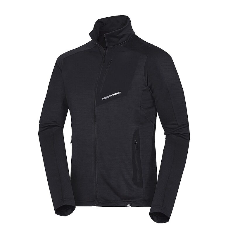 Мъжки суичър от меланж полар Vonby - Черен NORTHFINDER