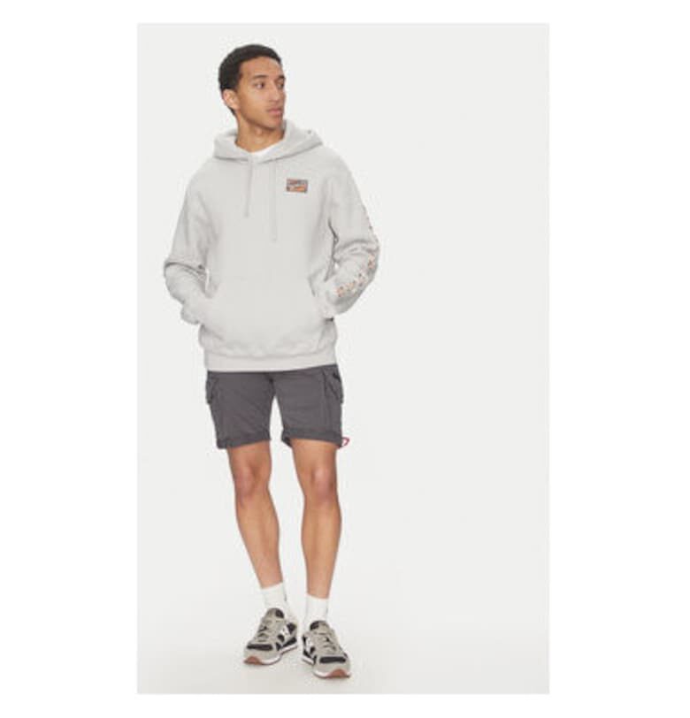 Мъжки суичър с качулка  156340 - Памук/Полиестер - Сив - Сив ALPHA INDUSTRIES