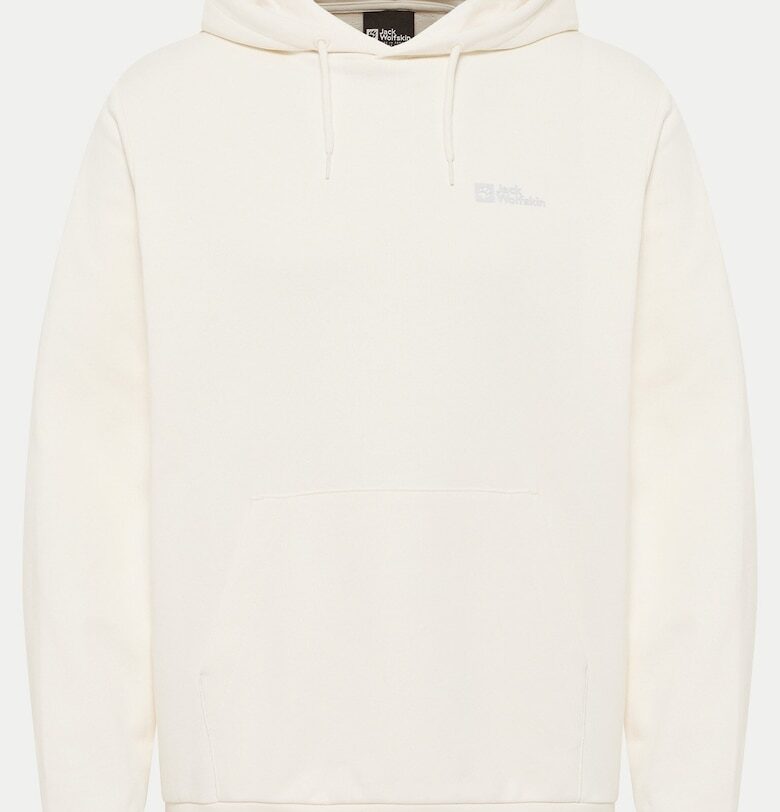 Мъжки суичър с качулка  A63872 - органичен памук - екрю - Екрю Jack Wolfskin