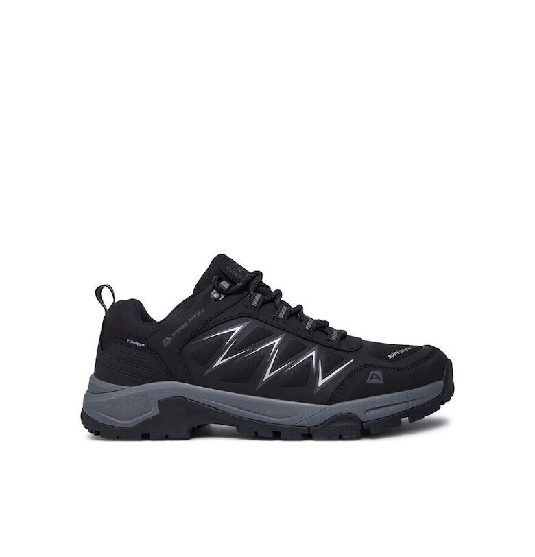 Мъжки трекинг обувки -  60251 - Екокожа - Черни Alpine Pro