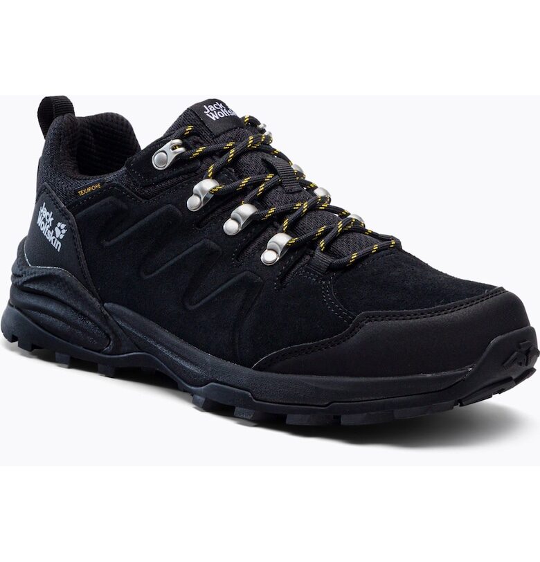 Мъжки трекинг обувки -  Refugio Texapore - Естествена кожа - Гумени - Черни - Черен Jack Wolfskin