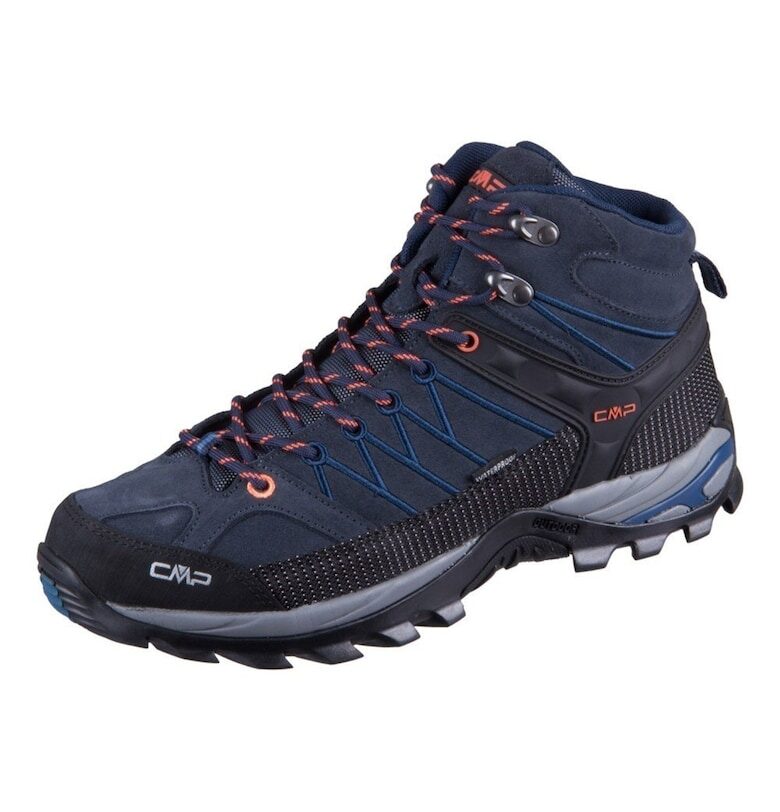 Мъжки трекинг обувки -  Rigel Mid WP - Suede - Navy Blue/Black - Черен/Тъмносин CMP