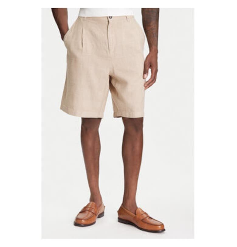 Мъжки шорти  43B3U9010 - Лен/Памук - Бежов - Бежов United Colors of Benetton