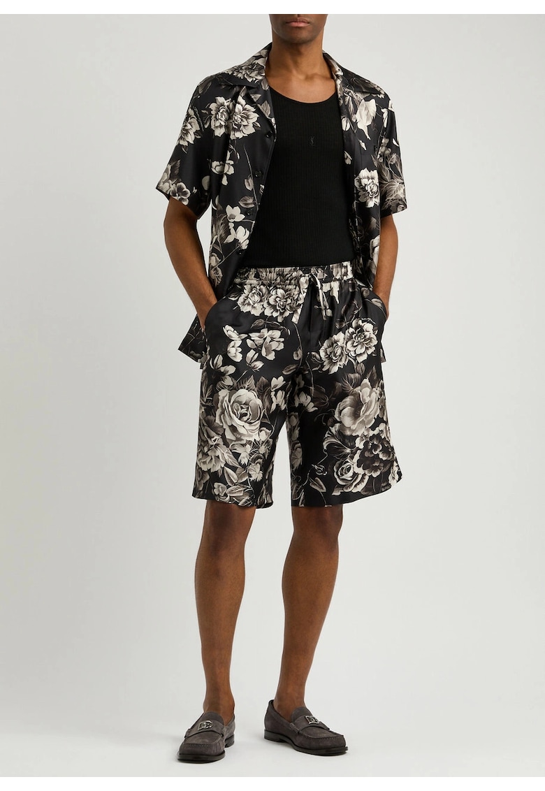 Мъжки шорти - Коприна - Черен - Dolce Gabbana