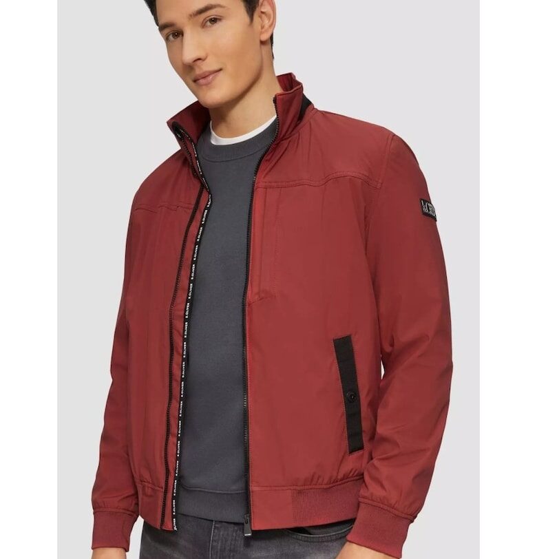 Мъжко авиаторско яке  с ластик на маншета - Тъмночервен sOliver