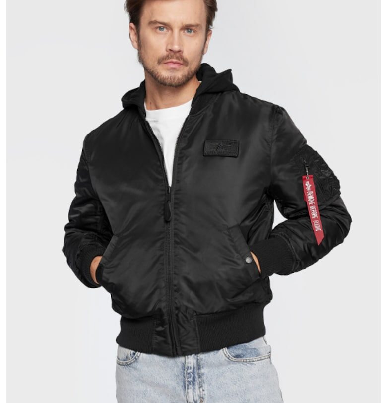 Мъжко бомбър яке -  301546559 - Найлон - Черен ALPHA INDUSTRIES