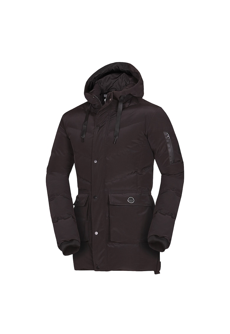 Мъжко ежедневно изолирано яке с 3D фиксирана качулка Domenico - Черен NORTHFINDER