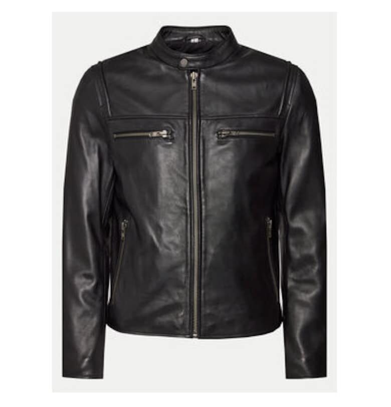 Мъжко кожено яке  JUSTICE - Естествена кожа - Черно - Черен Serge Pariente