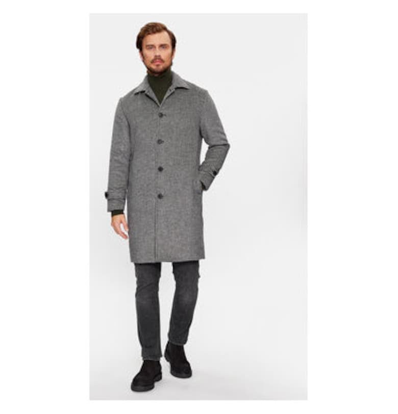 Мъжко палто -  303291259 - Полиестер - Сив - Сив United Colors of Benetton