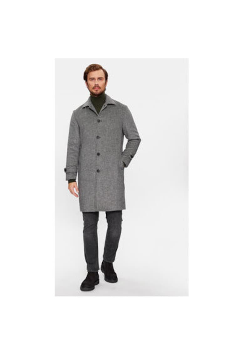 Мъжко палто - 303291259 - Полиестер - Сив - Сив United Colors of Benetton