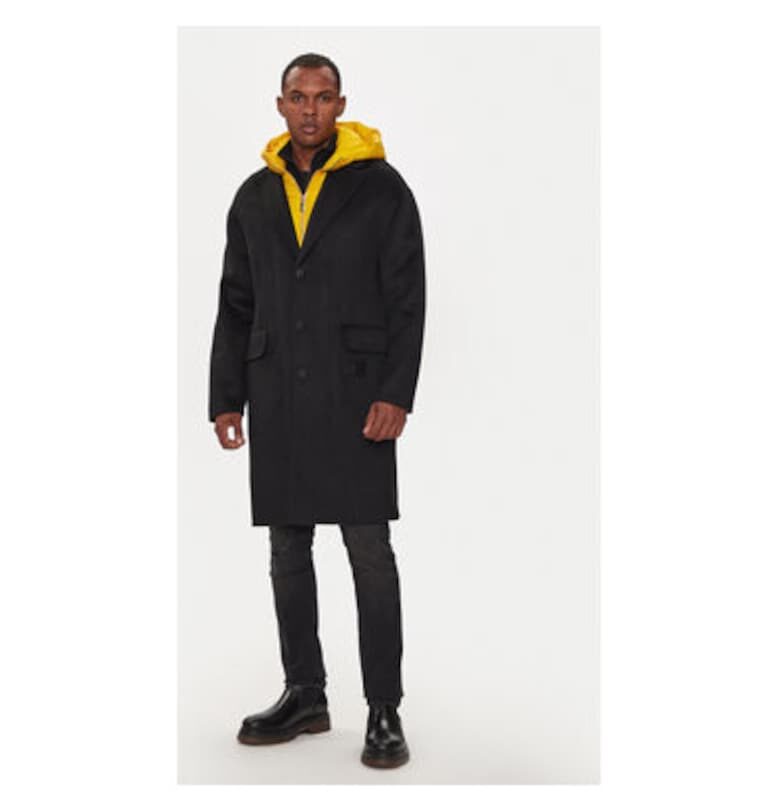 Мъжко палто -  304370847 - Вълна - Черно - Черен Richmond x