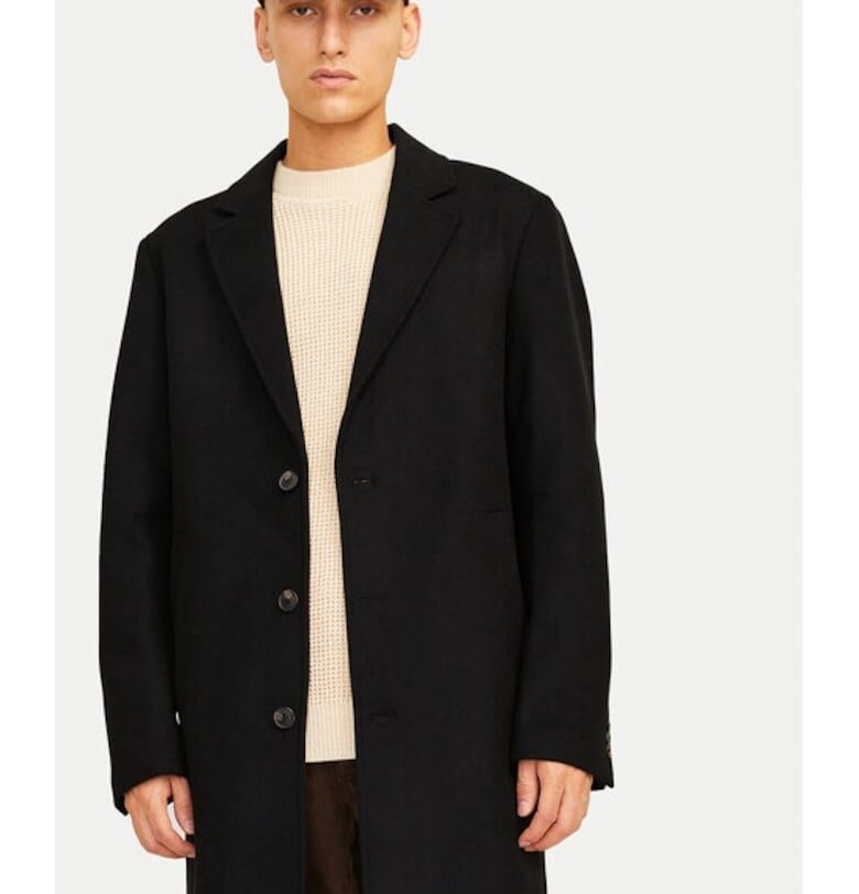 Мъжко палто -  Harris 12263845 - Черно - Полиестер/Вълна Jack  Jones