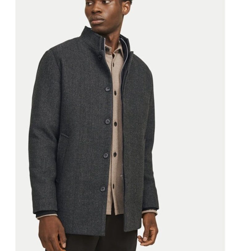 Мъжко палто -  Harrison 12258674 - Сиво - Полиестер/Вълна Jack  Jones