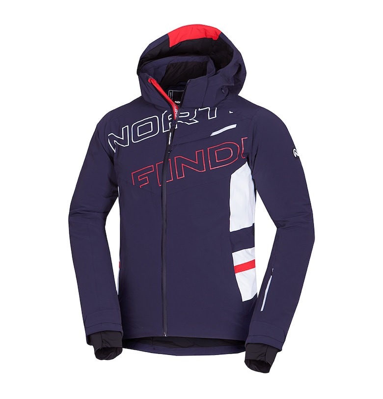 Мъжко ски яке Primaloft Eco 10K/10K Damien - Червен/Стоманено синьо NORTHFINDER