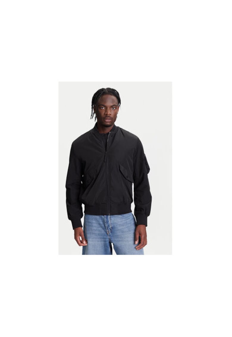 Мъжко спортно яке - 2ZPSUN06G - полиестер - черно United Colors of Benetton