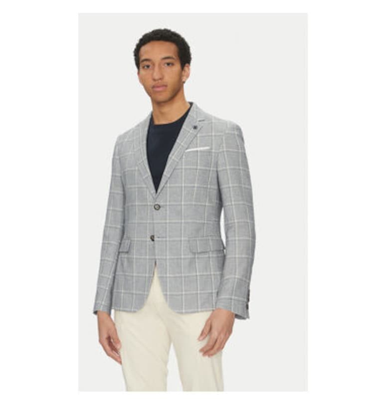 Мъжко яке  10019341 30046564 - памук/лен - синьо - Син Joop