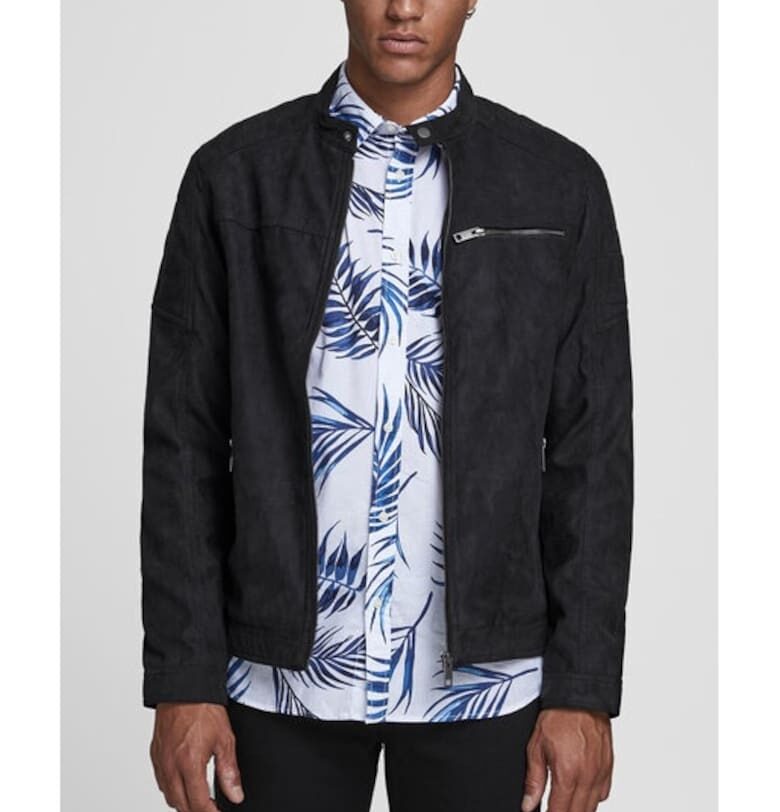 Мъжко яке -  14460 - Еко кожа - Черно Jack  Jones