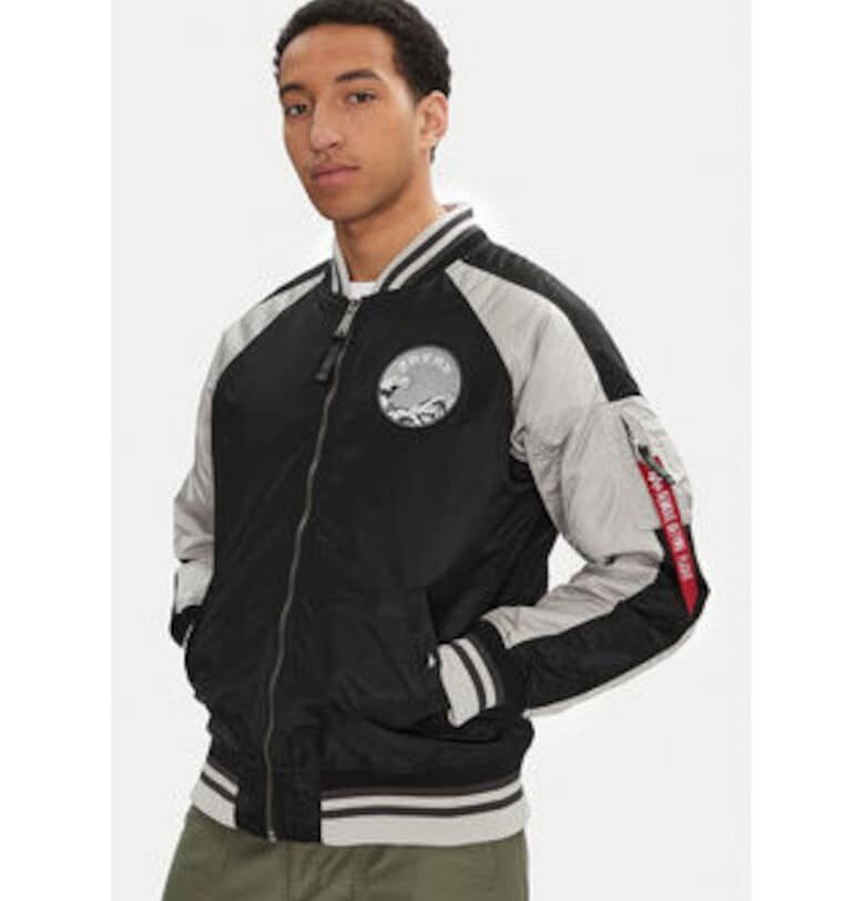 Мъжко яке -  146101 03 - полиамид - черно/сиво ALPHA INDUSTRIES