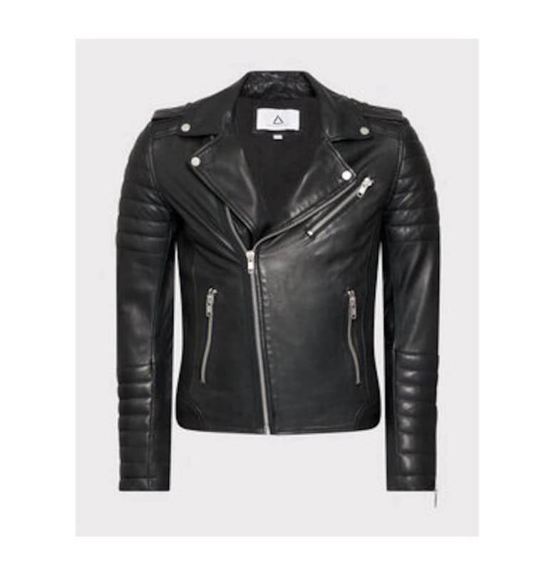 Мъжко яке -  209242324 - Естествена кожа - Черен - Черен Serge Pariente