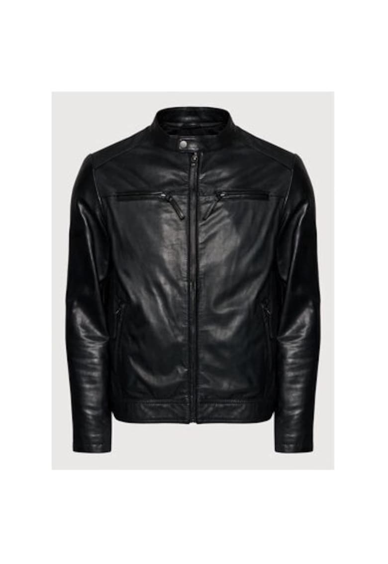 Мъжко яке - 209242393 - Естествена кожа - Черно - Черен Serge Pariente