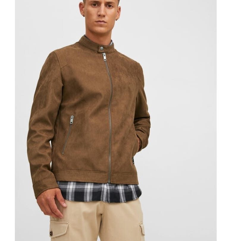 Мъжко яке -  260705 - Кафяво - Екокожа Selected Homme