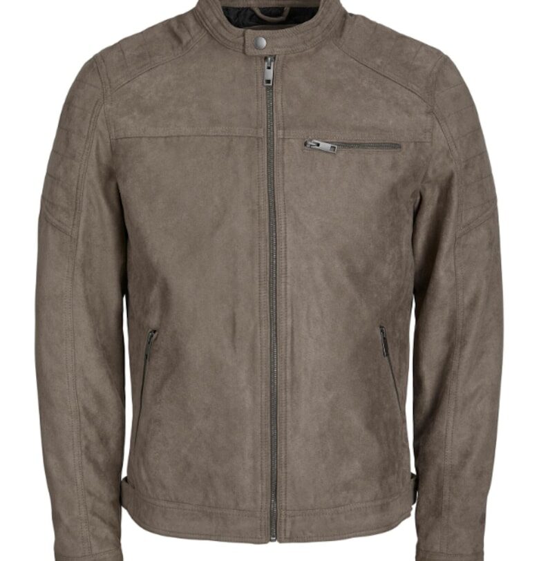 Мъжко яке -  302301935 - Еко кожа - Сив Jack  Jones