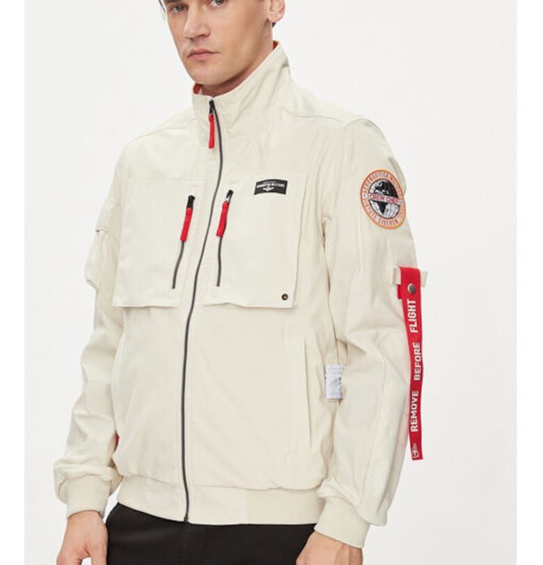 Мъжко яке -  303714918 - Памук - Бежово - Бежов Aeronautica Militare