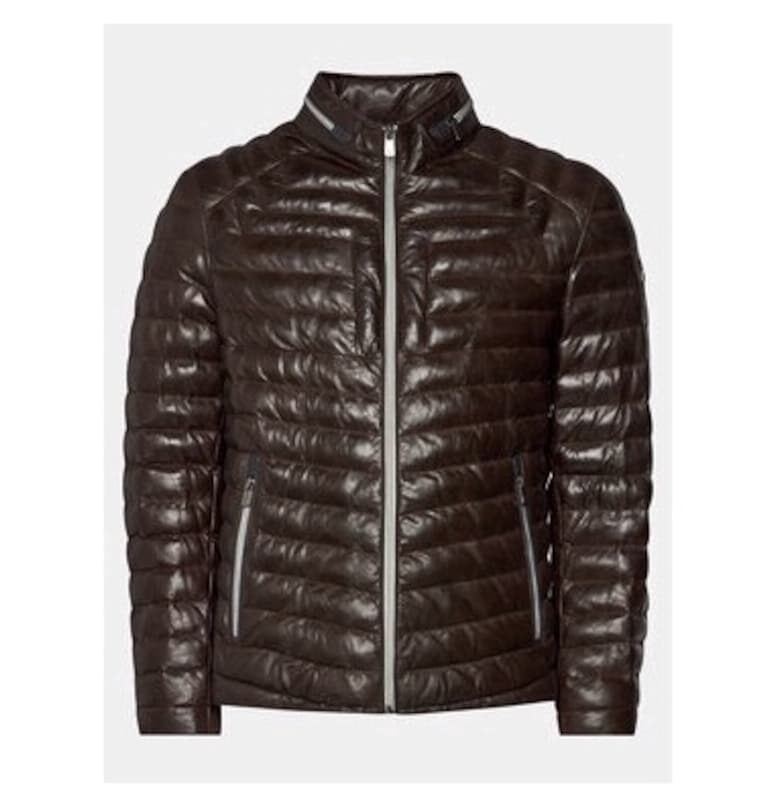 Мъжко яке -  303960612 - Естествена кожа - Кафяв - Кафяв Milestone