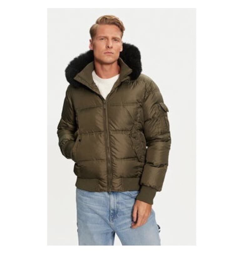 Мъжко яке -  304198755 - Естествена кожа - Зелено BOMBOOGIE