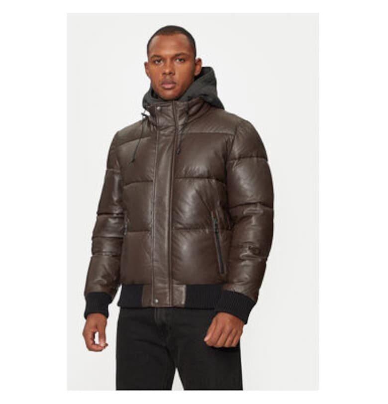 Мъжко яке -  304393075 - Естествена кожа - Кафяв - Кафяв Milestone