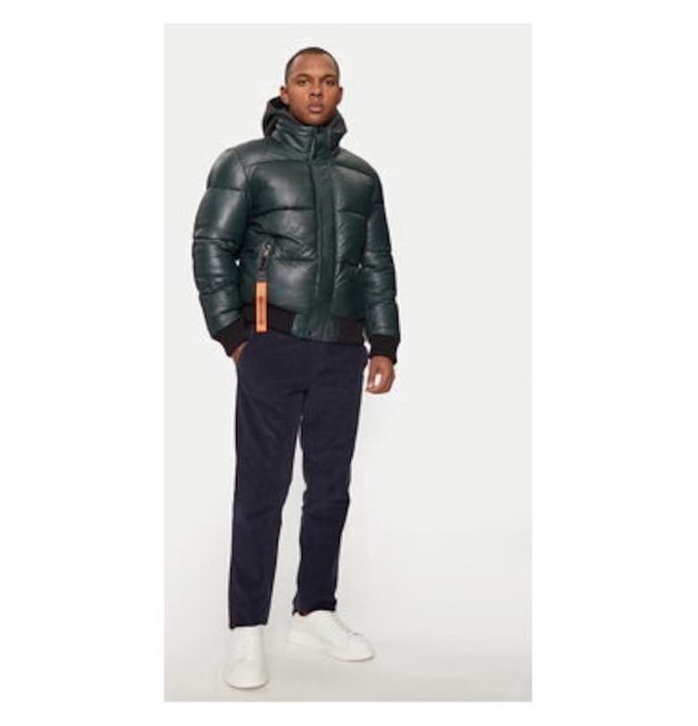 Мъжко яке -  304393082 - Естествена кожа - Зелено - Зелен Milestone