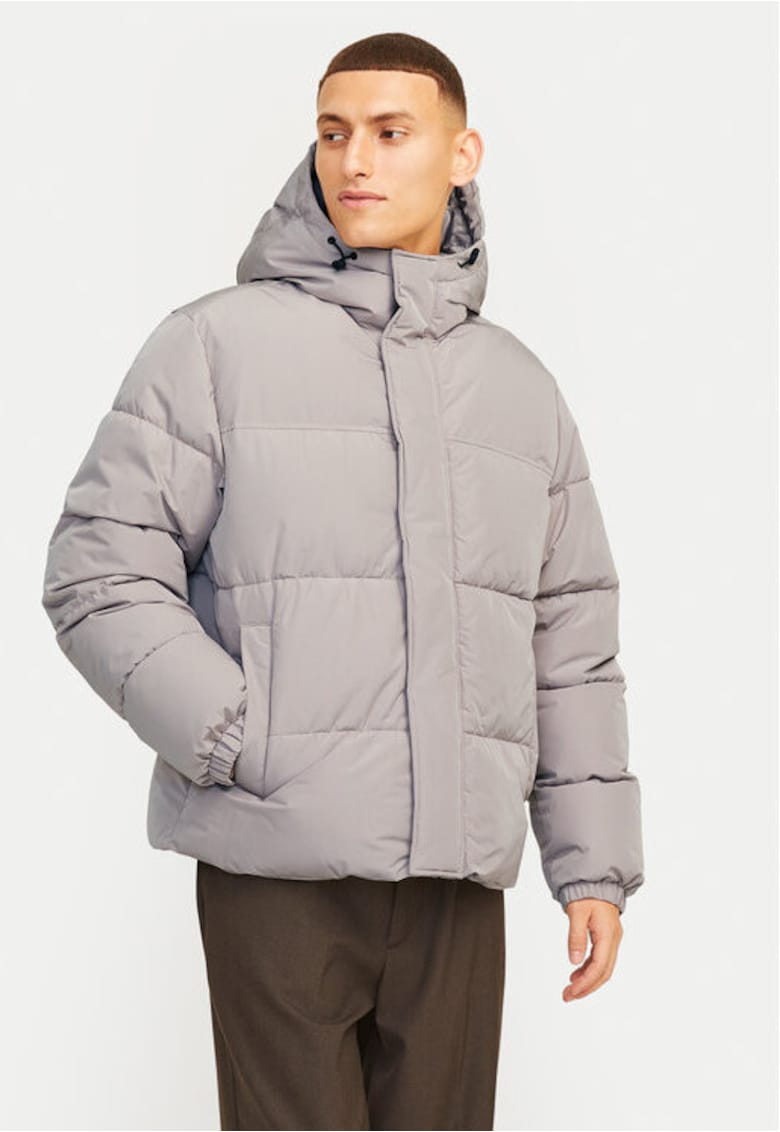 Мъжко яке - 304513930 - Полиестер - Сив - Сив Jack and Jones