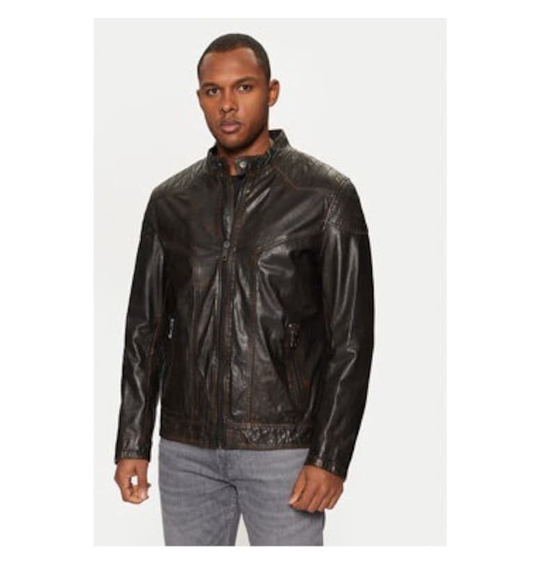 Мъжко яке -  304722639 - Естествена кожа - Кафяв - Кафяв Milestone