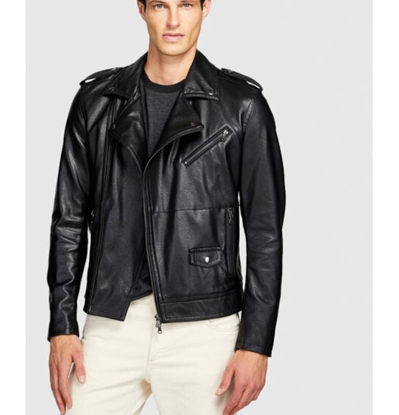 Мъжко яке -  69954 - Еко кожа - Черно Sisley