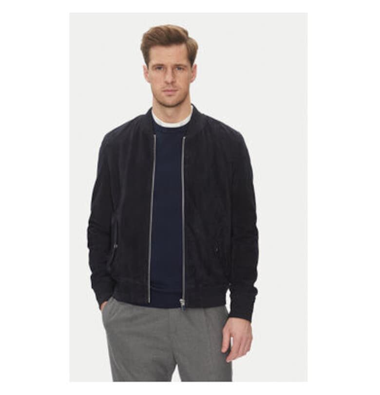 Мъжко яке  M888 - Кожено - Велур - Тъмносин - Тъмносин Serge Pariente