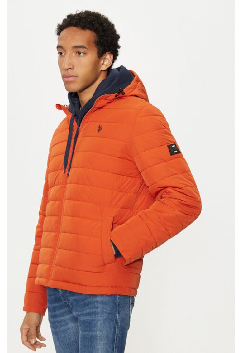 Мъжко яке - US Polo Assn. - 304797897 - Найлон - Оранжев - Оранжев US Polo Assn
