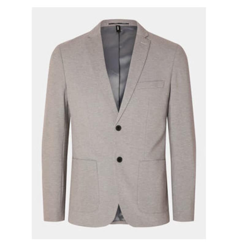 Мъжко яке -  Вискоза - Сиво - Сив Selected Homme